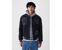 Vlněný bomber Modrá, M