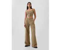 Kalhoty s kapsami Baggy Khaki Cargo Hnědá, 6