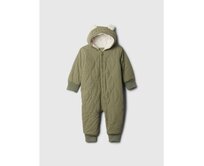 Baby prošívaný sherpa overal Zelená, 0-3M
