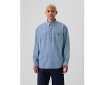 Chambray košile s logem Modrá, M