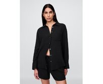 Mušelínová oversize košile Gap Černá, XXS