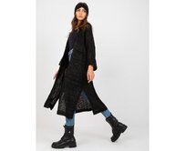 Dámský svetr dlouhý oversize OCH BELLA černý Černá, Univerzální