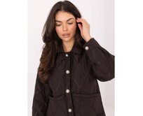 Čokoládová prošívaná bunda s kapsami RUE PARIS Hnědá, Univerzální