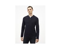 Bavlněný svetr Techillpic s knoflíčky u krku Modrá, S