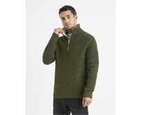 Svetr Veviking s límcem na zip Khaki, S