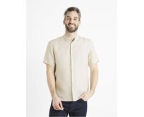 Lněná košile Damopoc Béžová, S