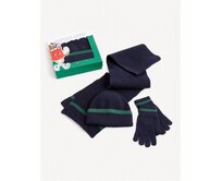 Čepice, šála a rukavice v dárkovém balení Tmavě m Modrá, tu