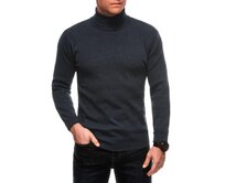 Pánský polo svetr s výstřihem E248 - tmavě modrý Námořnická modrá, XL/XXL