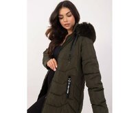 Khaki prošívaná péřová zimní bunda Khaki, S