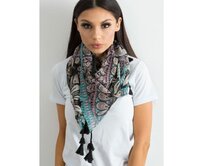 Černý šátek s etnickým vzorem Černá, Univerzální