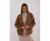 Dámská bunda z alpaky se zapínáním na patentky hnědá Hnědá, Univerzální