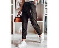 Elegantní dámské kalhoty s páskem PLISSO černé Černá, M