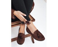 Dámské mokasíny semišové hnědé Hnědá, 39