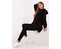 Černá tepláková souprava s asymetrickou mikinou Černá, Univerzální