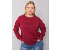 Dámská mikina plus size s nápisem MARLOW bordó Kaštanová, Univerzální