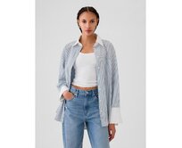 Popelínová oversize košile Big Shirt Modrá, M