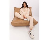 Béžová dvoudílná mikinová souprava s výšivkou Béžová, XL