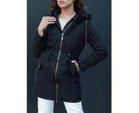 Dámská bunda parka s kapucí GROLIN černá Černá, M