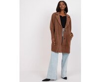 Dámský kabát z alpaky s vlnou SERENA světle hnědý Hnědá, Univerzální