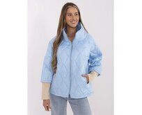Světle modrá prošívaná bunda s dlouhými manžetami Světle modrá, Univerzální