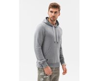 Pánská mikina s kapucí DREW šedá melanžová Šedá, XXL