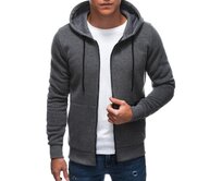 Pánská mikina DAMARI tmavě šedá melanžová Tmavě šedá, S