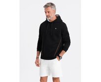 Pánská mikina s kapucí a kapsou V4 OM-SSNZ-22FW-006 černá Černá, S