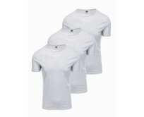 Sada 3 bavlněných triček BASIC mix V16 Z32 Šedá, XL