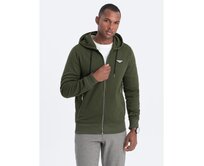 Pánská rozepínací mikina s kapucí V1 OM-SSZP-22SS-010 olivová Olivová, S