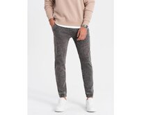Pánské džínové kalhoty JOGGERS šedé Šedá, M