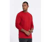 Pánské tričko s dlouhým rukávem bez potisku V5 OM-LSBL-0106 červený Červená, S