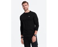 Pánské tričko s dlouhým rukávem bez potisku V3 OM-LSCL-0102 černý Černá, S