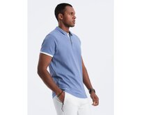 Pánská bavlněná polokošile V3 OM-POSS-0113 džínová Modrá, S