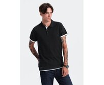 Pánská bavlněná polokošile V8 OM-POSS-0113 černá Černá, S