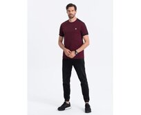 Pánské bavlněné tričko V2 S1632 bordó Červená, S