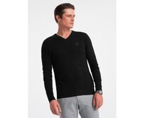 Pánský svetr s výstřihem do V V1 OM-SWBS-0107 černý Černá, S