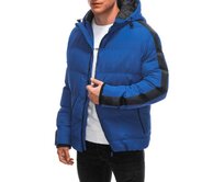 Pánská prošívaná zimní bunda V3 EM-JAHP-0101 modrá Modrá, L