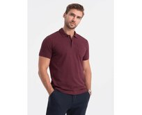 Pánské polo tričko s ozdobnými knoflíky V6 S1744 bordó Červená, S
