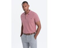 Pánské polo tričko s ozdobnými knoflíky V4 S1744 růžové Růžová, S