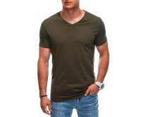 Pánské tričko s výstřihem do V EM-TSBS-0101 olivové Olivová, S