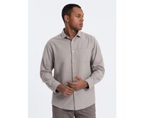 Pánská košile REGULAR FIT s kapsami V1 OM-SHCS-0148 šedá Šedá, S