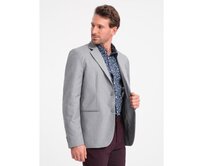 Pánské sako s kapsou V1 OM-BLZB-0115 šedá Šedá, S