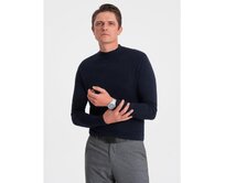 Pánský pletený polopřiléhavý rolák s viskózou V2 OM-SWTN-0100 tmavě modrý Námořnická modrá, XXL