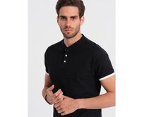 Pánská polokošile bez límečku V8 OM-TSCT-0156 černá Černá, S