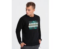 Pánská mikina s potiskem nošená přes hlavu V3 OM-SSPS-0156 černá Černá, XL