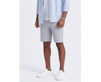 Pánské šortky SLIM FIT světle šedé Šedá, XXL
