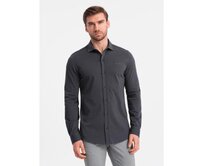 Pánská bavlněná košile REGULAR grafitová Tmavě šedá, S