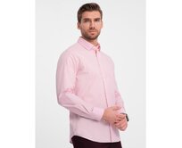 Pánská košile REGULAR světle růžová Růžová, L
