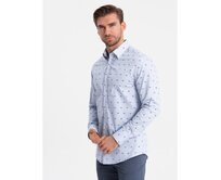 Pánská bavlněná SLIM FIT košile světle modrá Světle modrá, S