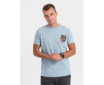 Pánské bavlněné tričko s potiskem V2 OM-TSPT-0167 světle modré Světle modrá, L